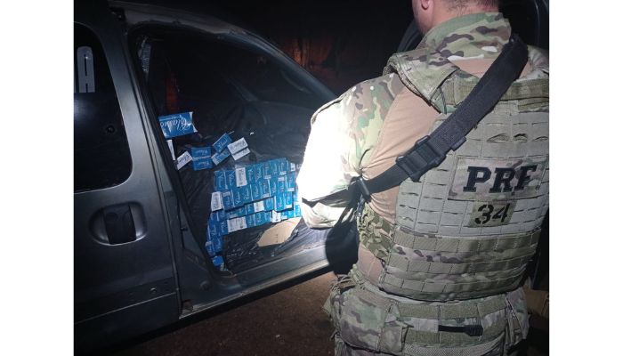Espigão – PRF prende falso borracheiro transportando cigarros contrabandeados